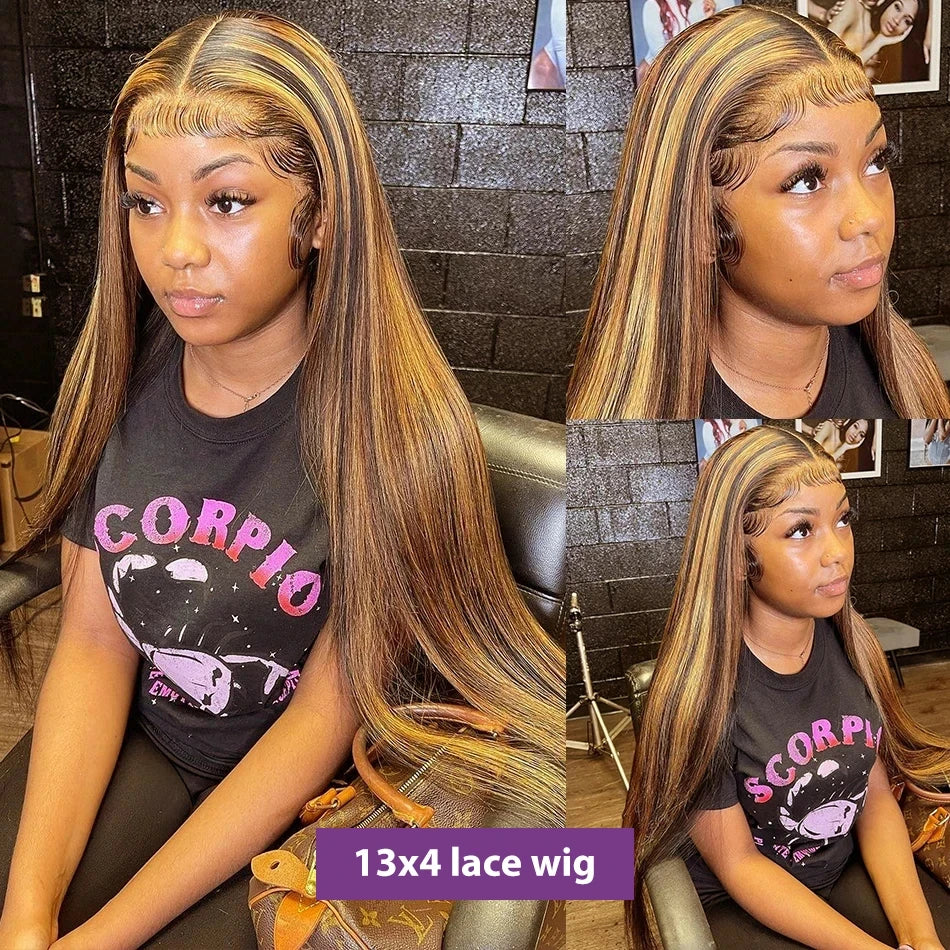 Bone Straight Blond Ombre HD Lace Wig