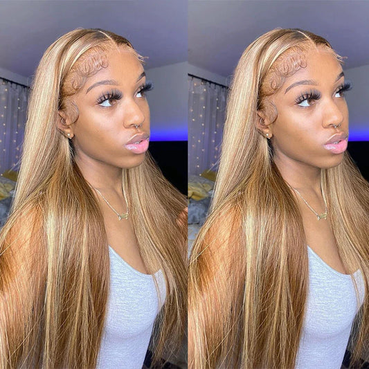 Bone Straight Blond Ombre HD Lace Wig