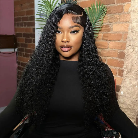 Water Curly 13x6 HD Transparent Lace Frontal Human Hair Wigs